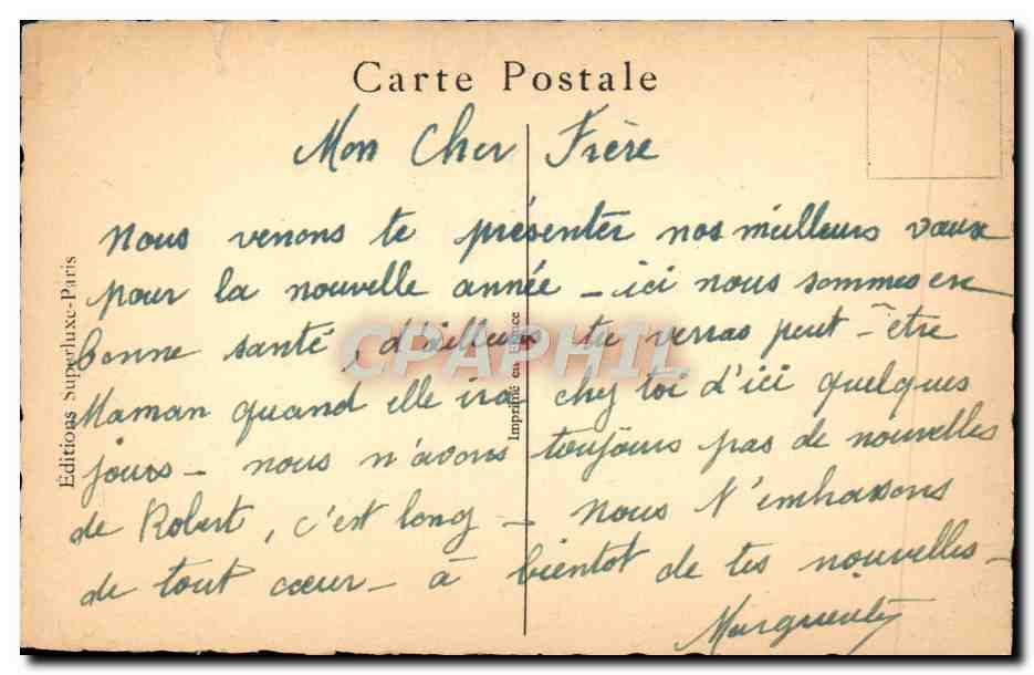 CPA Fantaisie Bonne annee — Rückseite