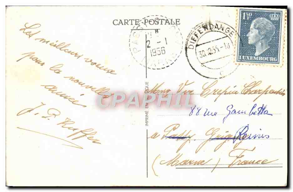 CPA Fantaisie Bonne annee — Verso