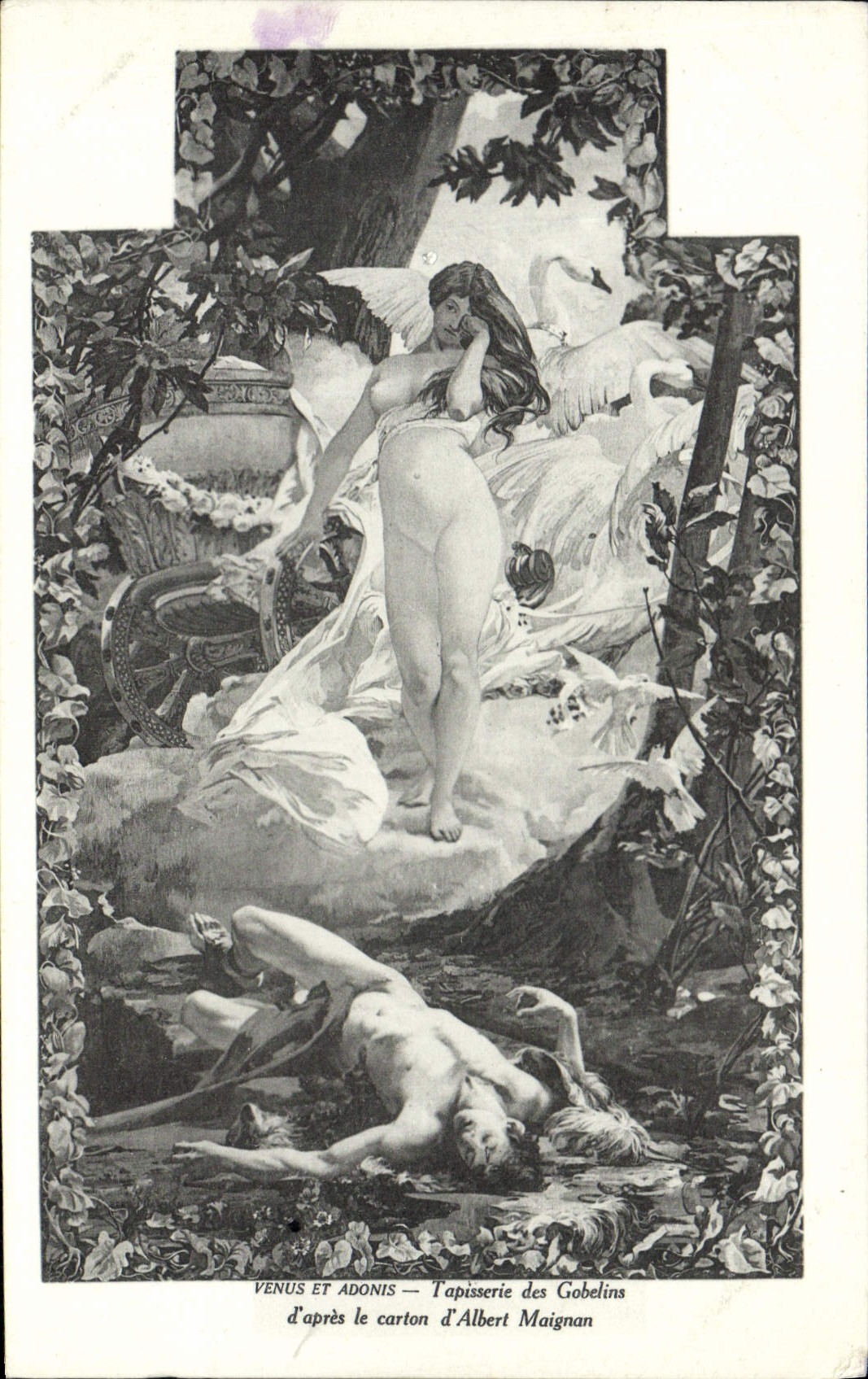 Vénus et Adonis — Tapisserie des Gobelins d'après le carton d'Albert Maignan