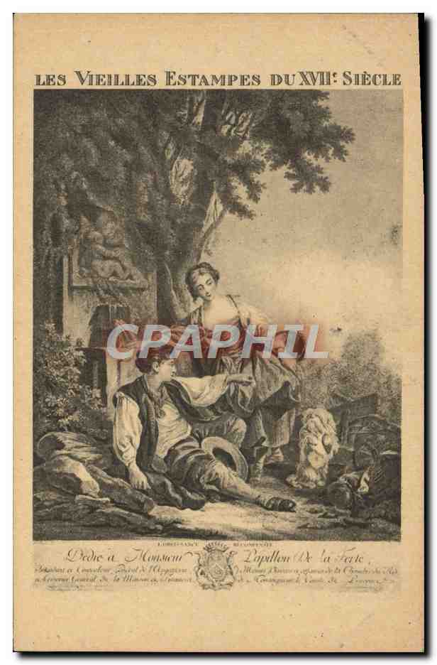 CPA Fantaisie Les vieilles estampes du 17eme Papillon de la Ferte 