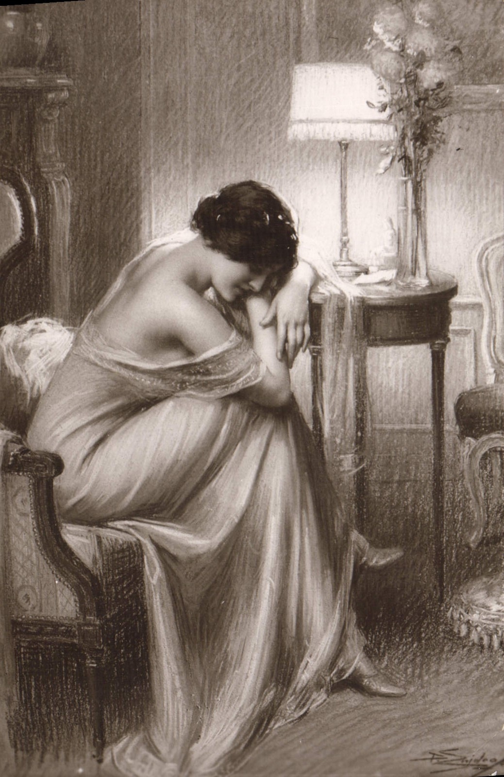 CPA Fantaisie Salon de 1914 Delphin Enjolras 