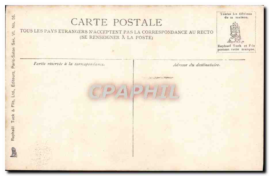 Melle Jenny Fontaine — Muchacha joven — SALON 1906 — Raphael Tuck & Fils, No. 56 — Reverso