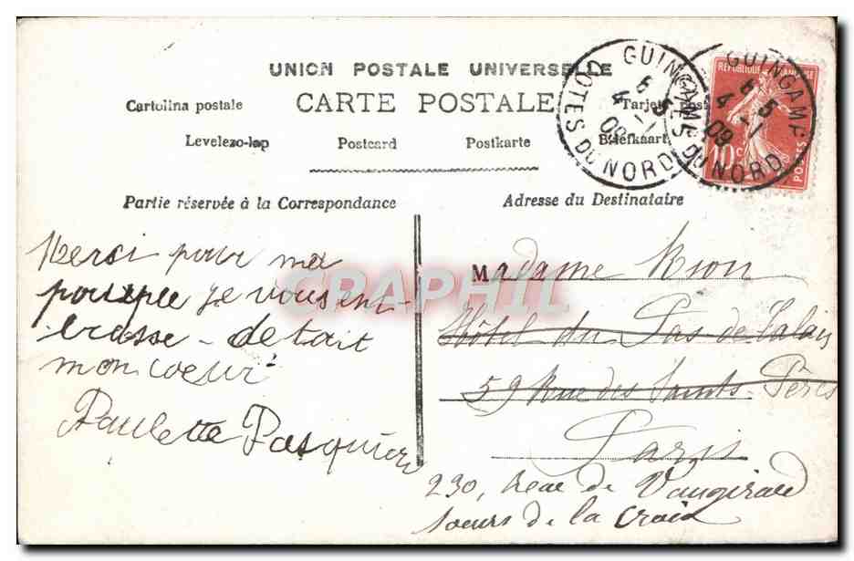 CPA Fantaisie Enfant — Verso