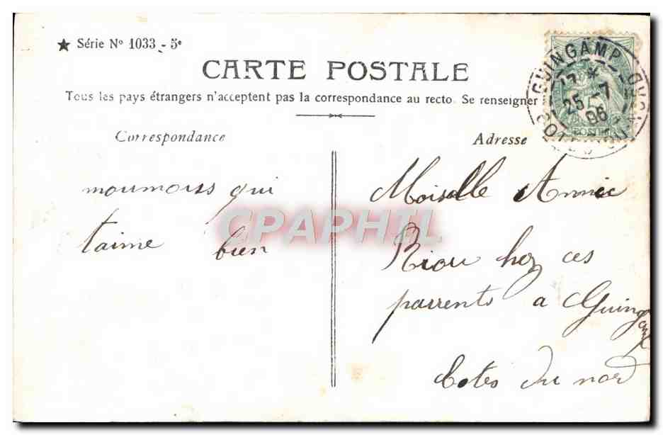CPA Fantaisie Enfant — Rückseite