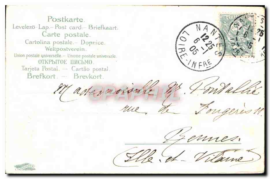 CPA Fantaisie Trefles Fer a cheval — Rückseite