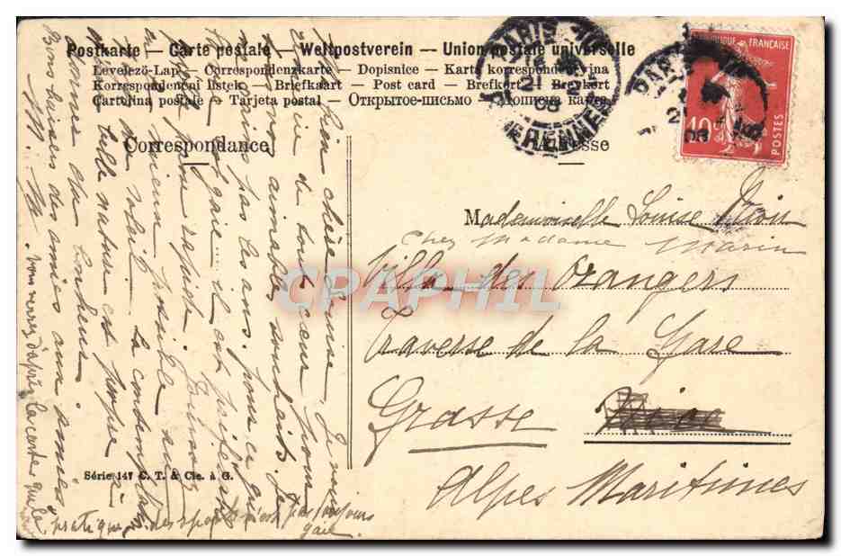 CPA Fantaisie Homme Cavalier Cheval — Verso