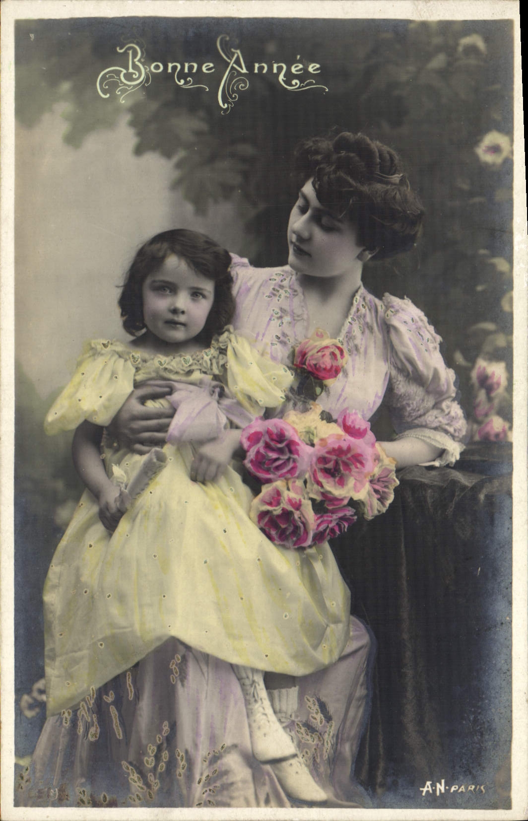 Frau und Kind — Frohe Weihnachten — A.N. PARIS