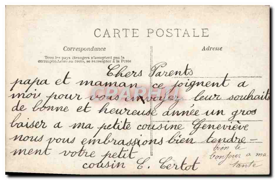 Frau und Kind — Frohe Weihnachten — A.N. PARIS — Rückseite