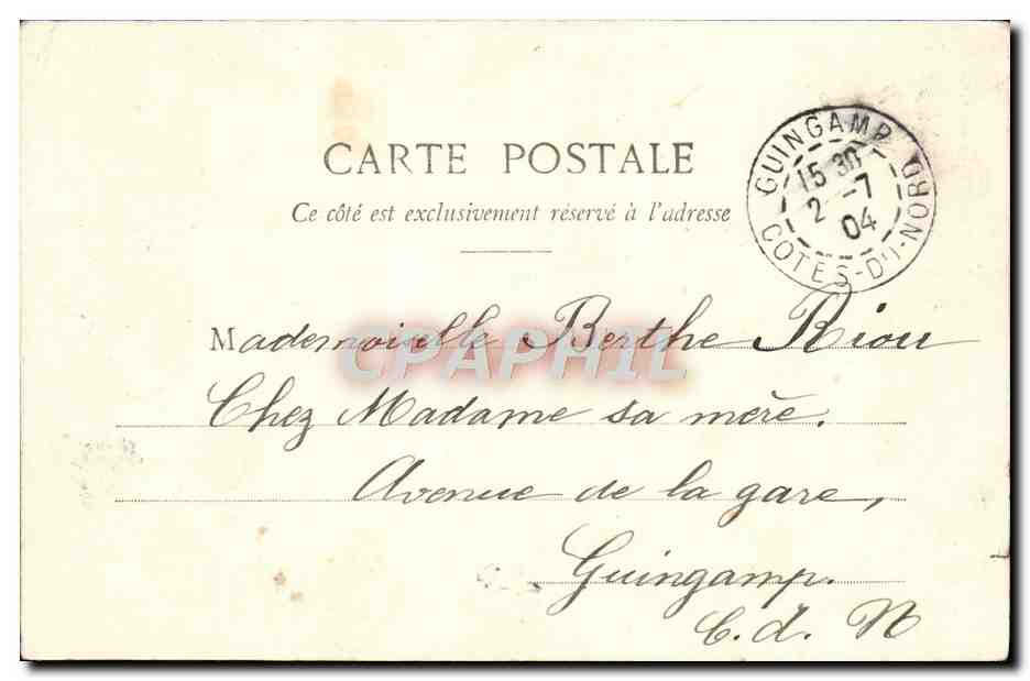 CPA Fantaisie Enfant La cueillette du gui  — Verso