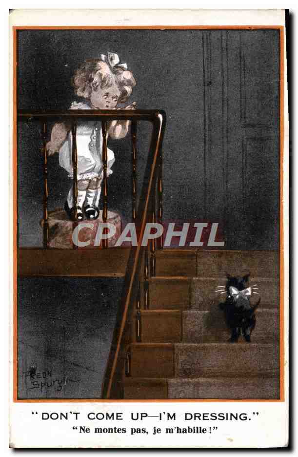 CPA Fantaisie Enfant Fred Spurgin Chat Chaton 