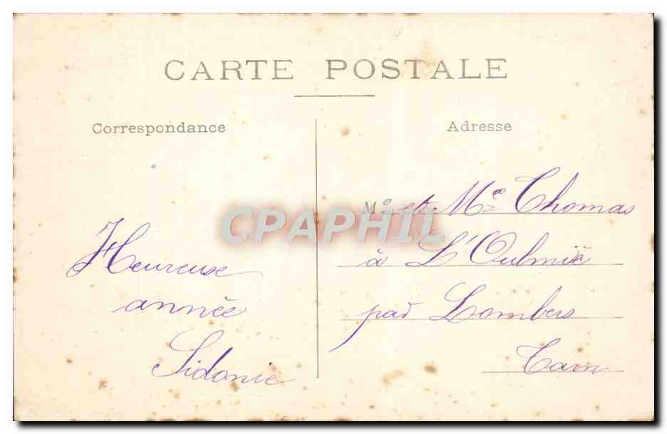 CPA Fantaisie Bonne Annee Moulin a eau — Rückseite