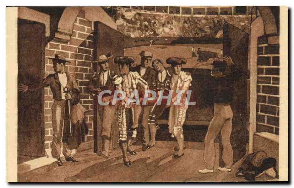 CPA Corrida de Toros Torero blesse Taureau Folklore Jacques Le Tannier