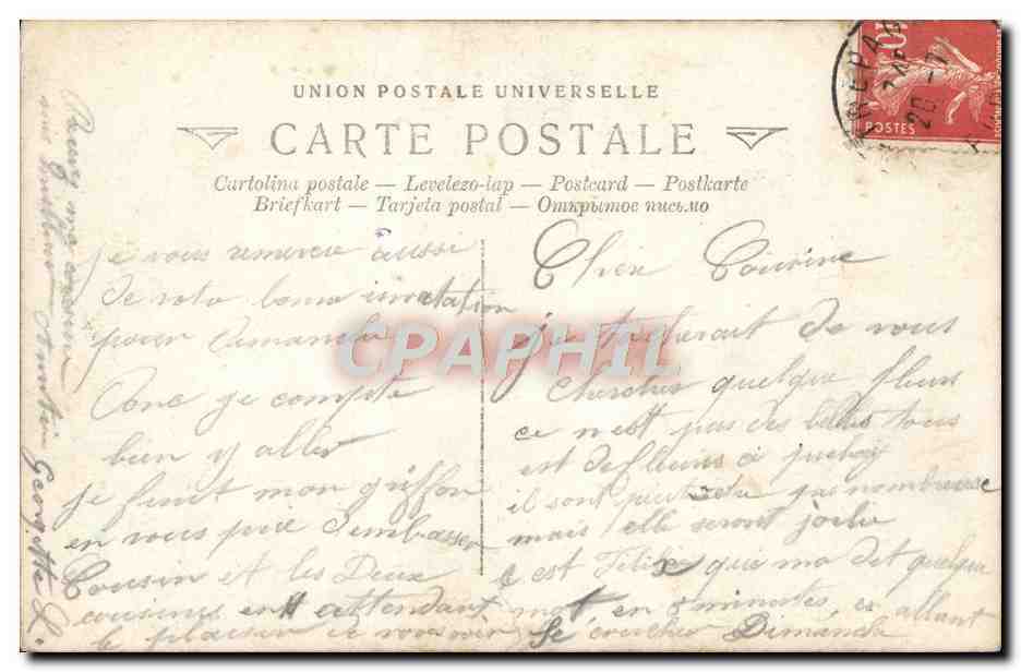 CPA Fantaisie Enfants Ane Mule  — Rückseite