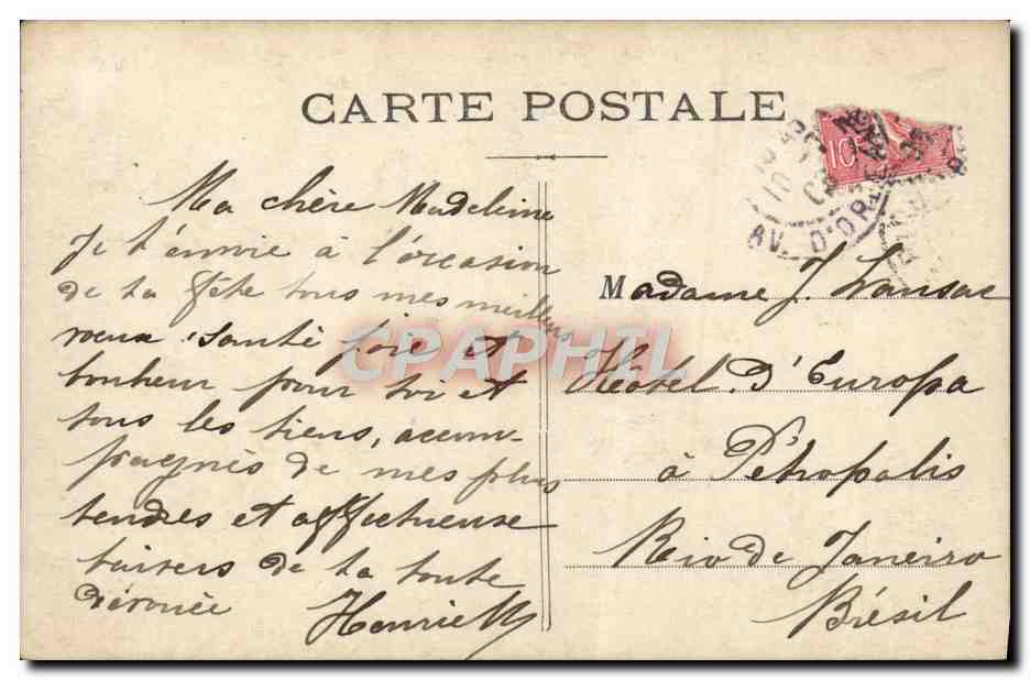 CPA Fantaisie Femme Prenom Madeleine Cygne — Rückseite