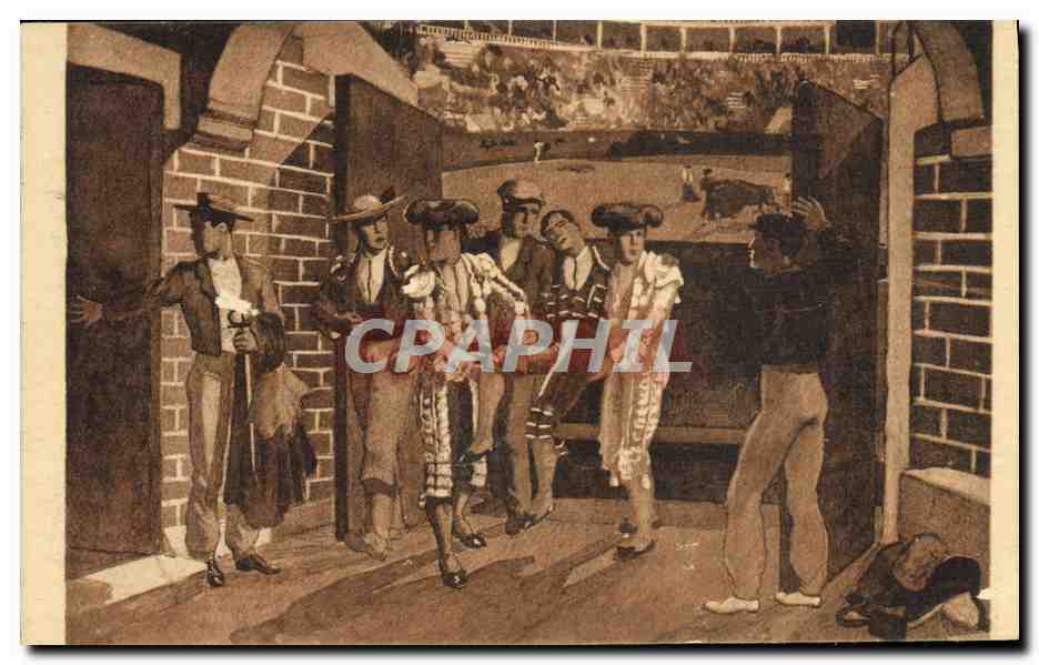 CPA Corrida de Toros Torero blesse Taureau Folklore Jacques Le Tannier