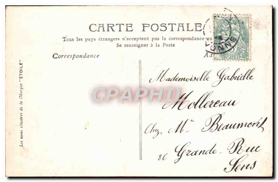 CPA Fantaisie Femme Prenom Gabrielle — Rückseite