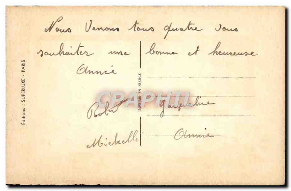 CPA Fantaisie Bonne annee Moulin a vent — Rückseite
