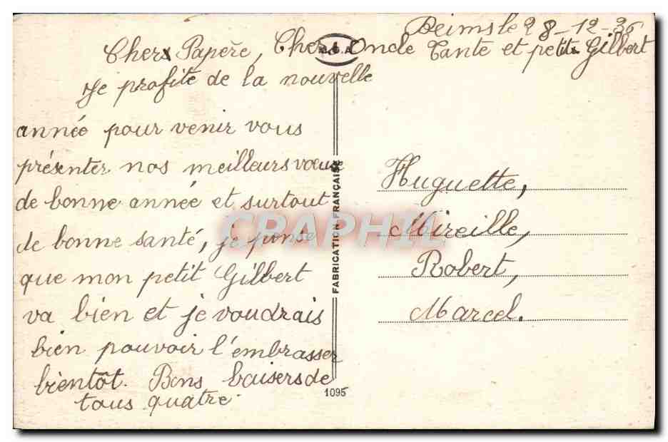 CPA Fantaisie Bonne annee — Rückseite