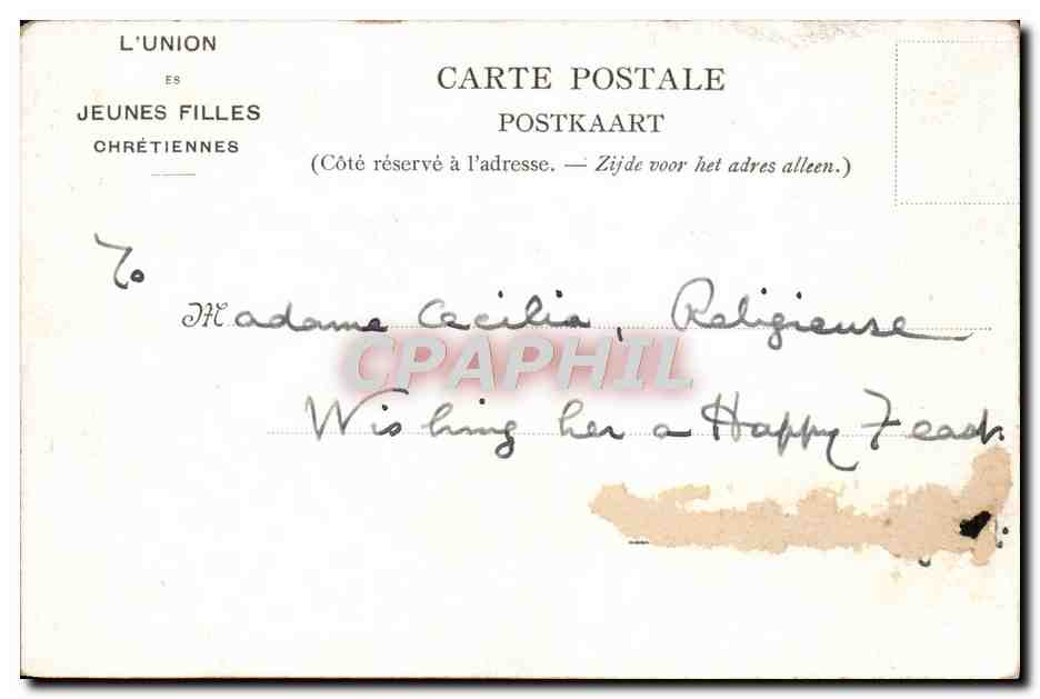 CPA Fantaisie Sainte Cecile par Pazzi — Verso