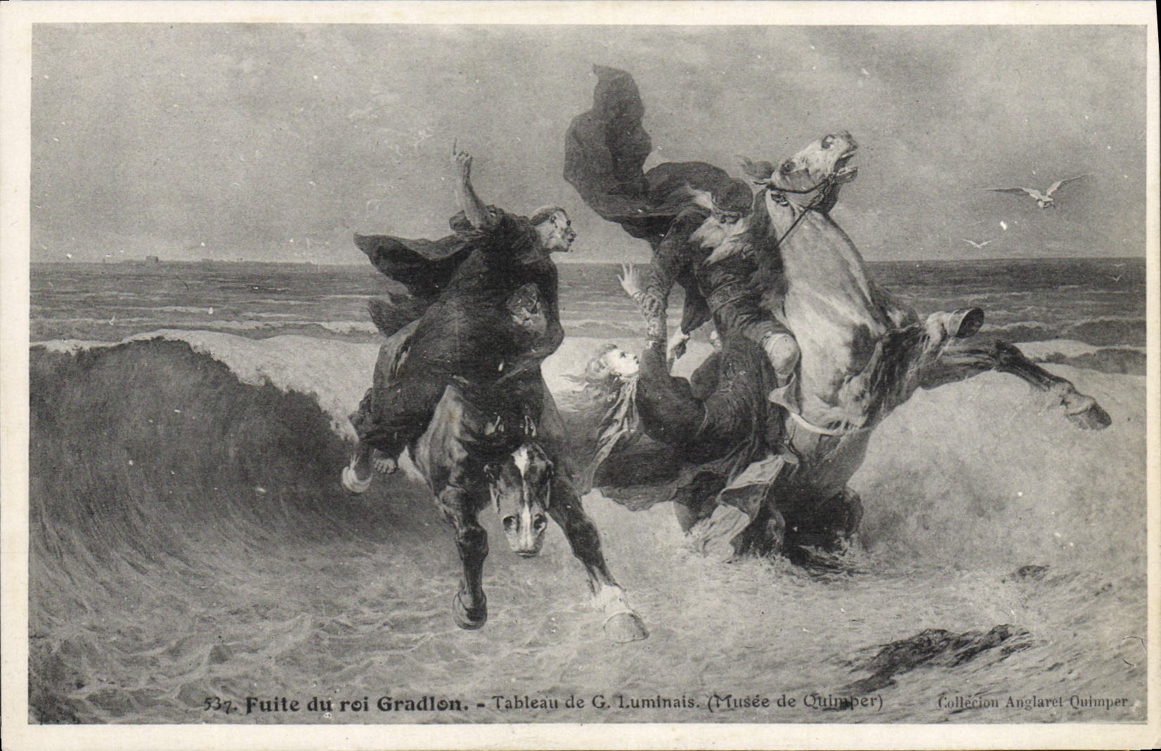CPA Fantaisie Fuite du roi Gradlon Luminais Musee de Quimper 