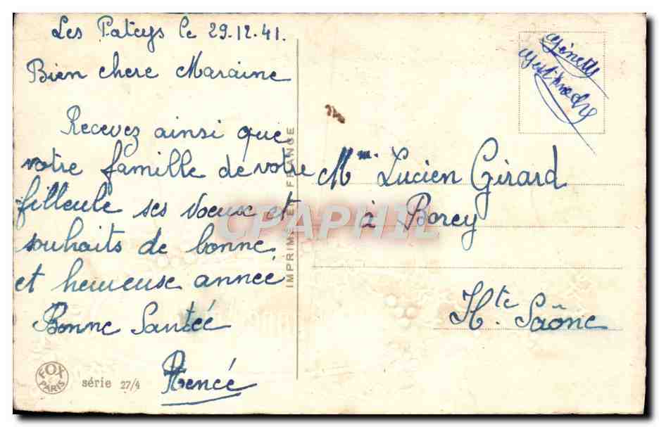 CPA Fantaisie Bonne annee — Verso