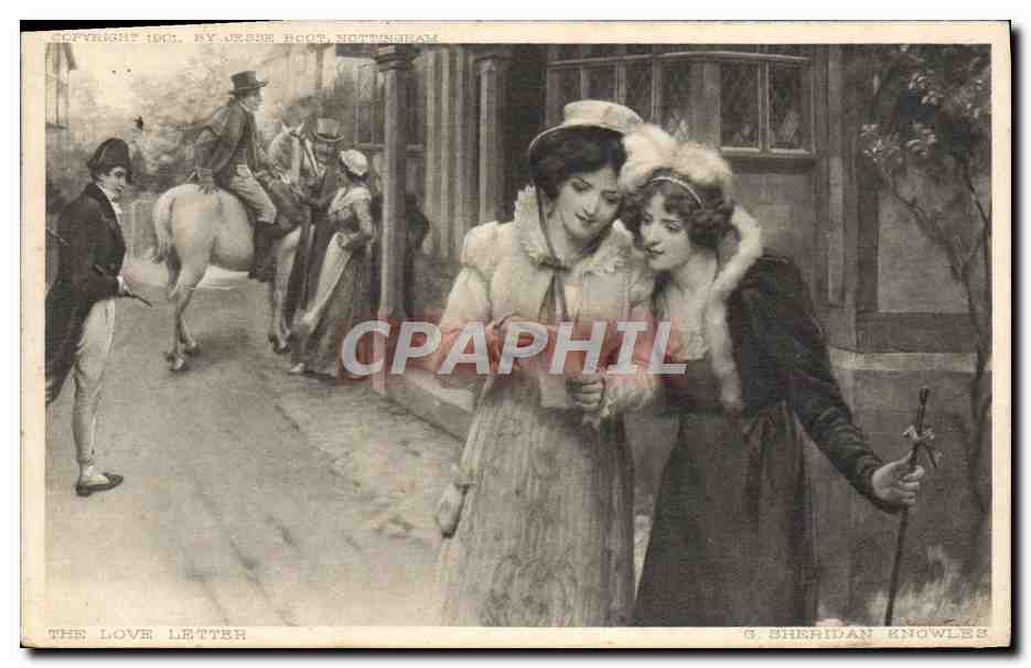 Deux jeunes femmes — scène de rue — G. Sheridan Knowles, série 'Famous Pictures'