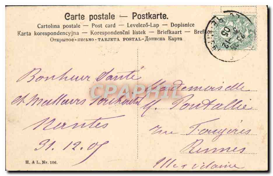 CPA Fantaisie Enfant Coeur — Verso
