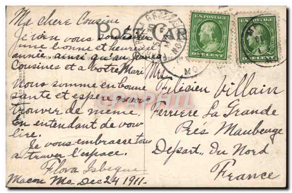 CPA Fantaisie Nouvel An  — Rückseite