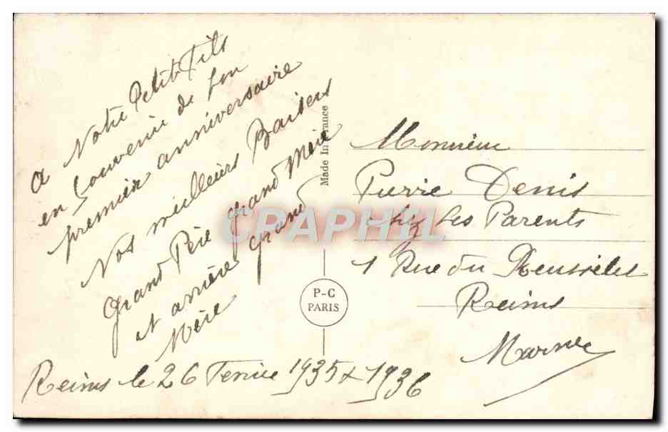 CPA Fantaisie Femme Enfant — Verso