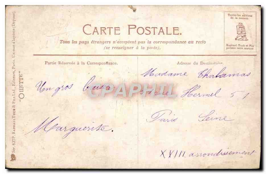 CPA Fantaisie Attelage Cheval  — Verso