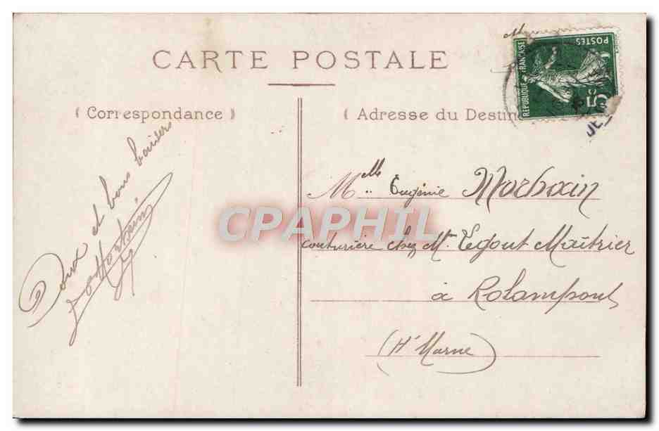 CPA Fantaisie Enfant Femme Balancoire — Verso