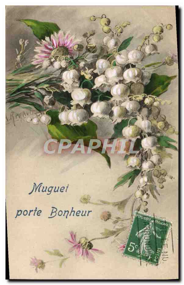 CPA Fantaisie Fleurs Muguet