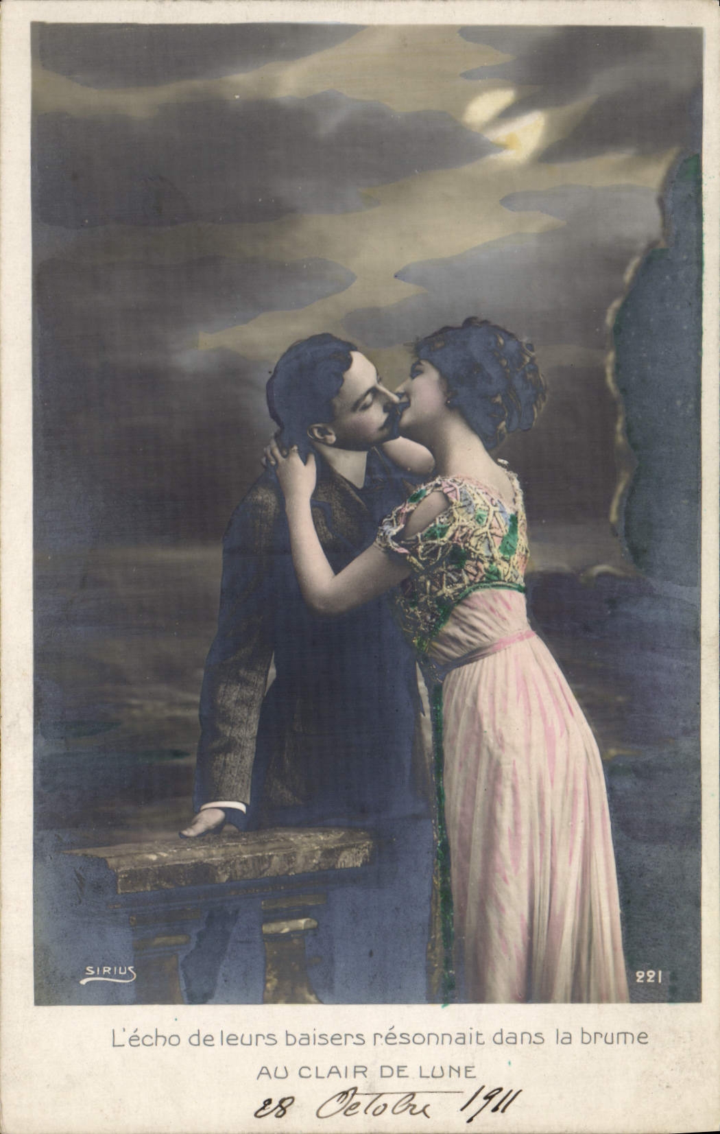 A couple embracing — romantic scene — publisher Sirius, no. 221