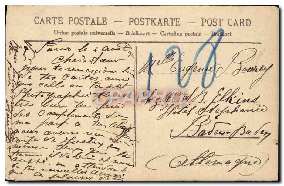 CPA Fantaisie Fleurs Ancre de marine — Back