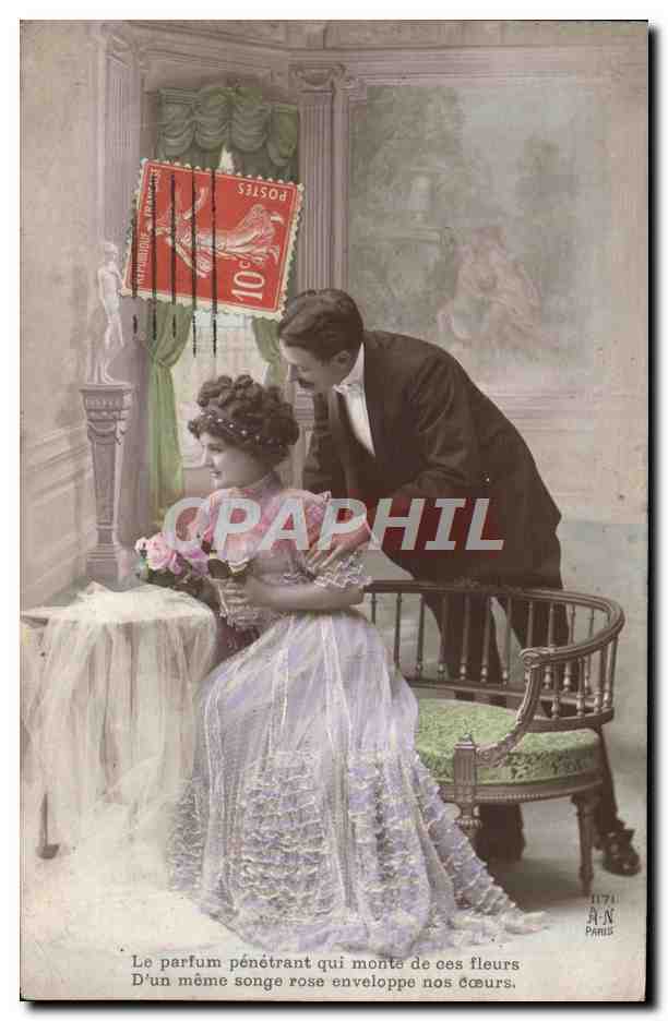 Couple en intérieur — scène romantique — A-N Paris, n° 1174