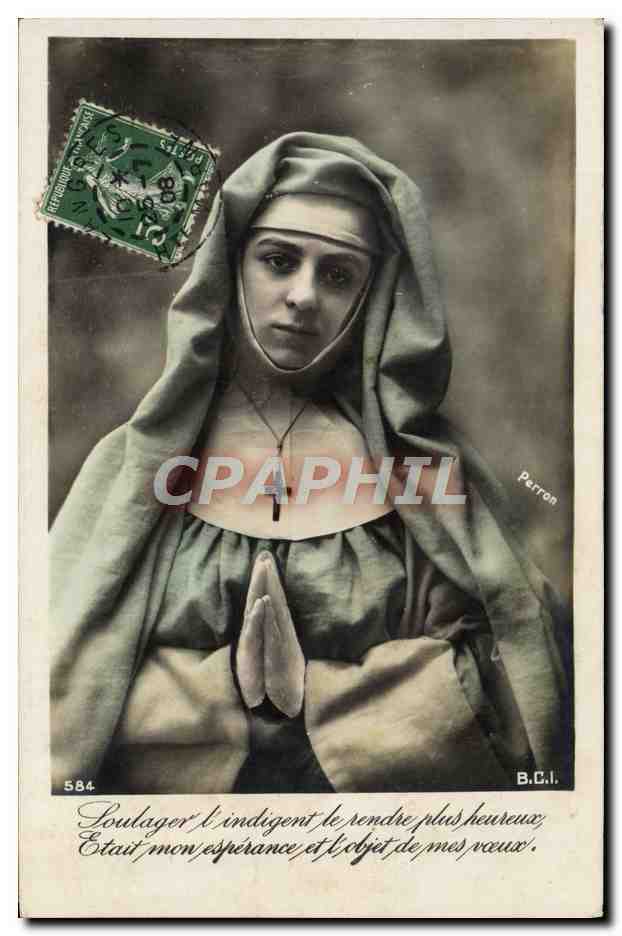 Sœur religieuse en prière — Perron, n° 584