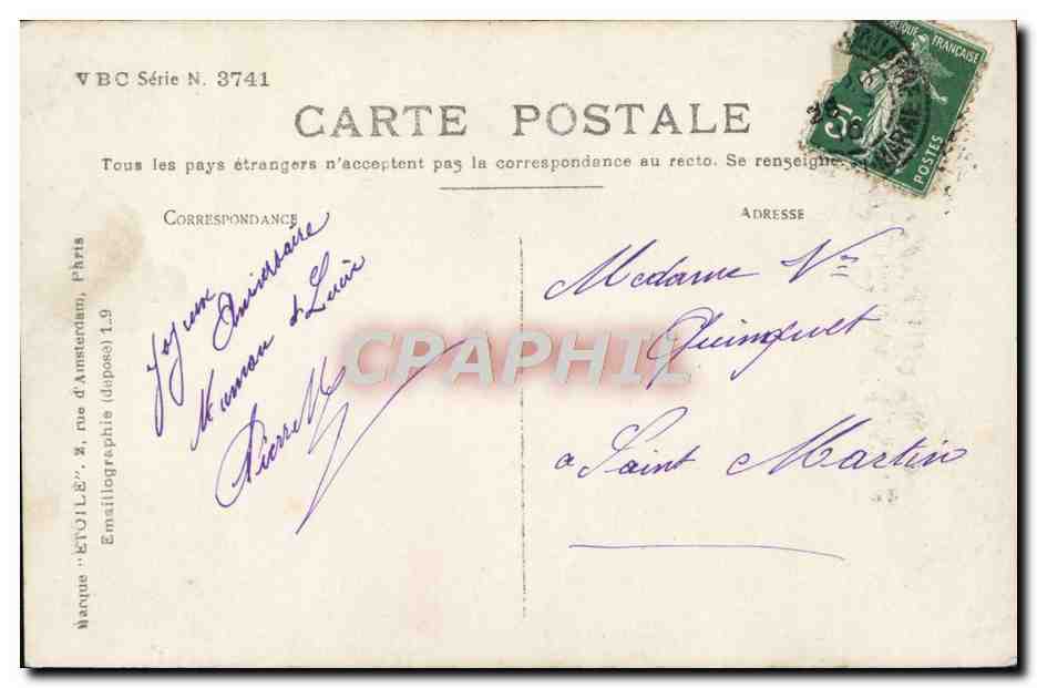 CPA Fantaisie Enfants — Verso
