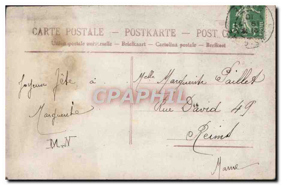 CPA Fantaisie Femme Enfant Balancoire — Rückseite