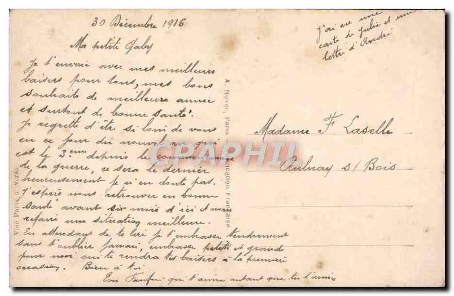 CPA Fantaisie Femme — Verso
