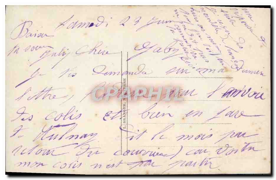 Deux jeunes femmes — avec lilas — Bonne Fête 3484, éditeur S.P. — Reverso