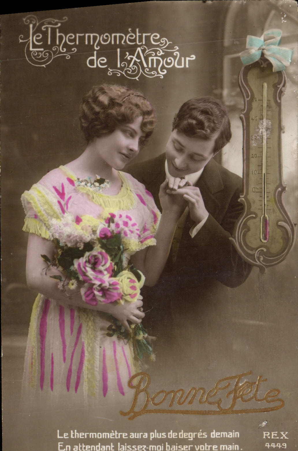 CPA Fantaisie Femme Le thermometre de l'amour