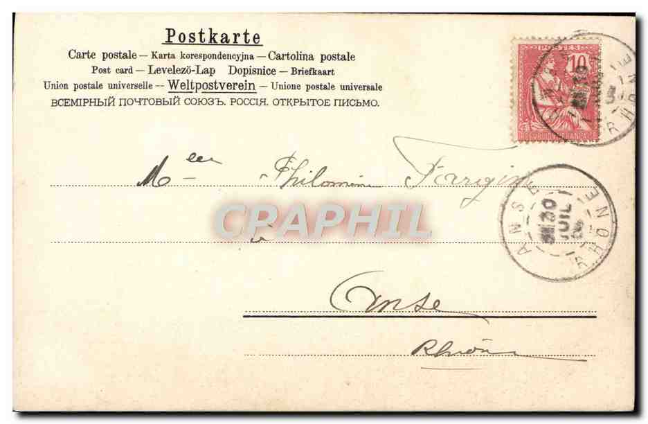 CPA Fantaisie Fleurs — Verso