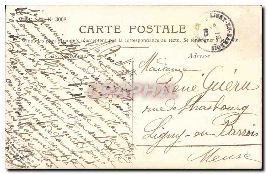 Jeune femme en kimono — fleurs — Le Normand Phot — Verso