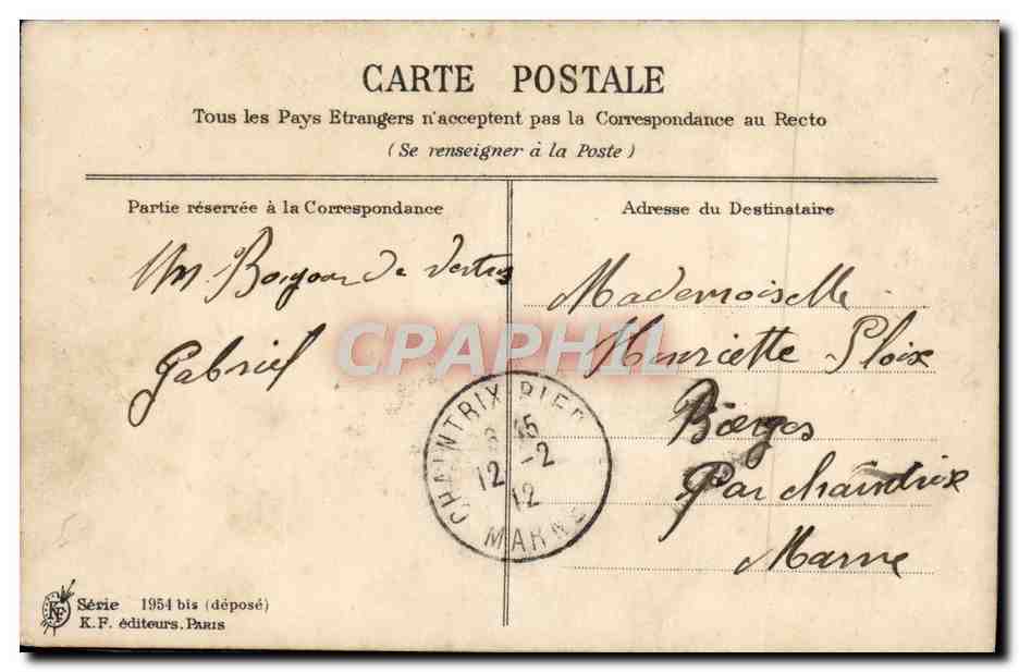 CPA Fantaisie Fleurs — Verso