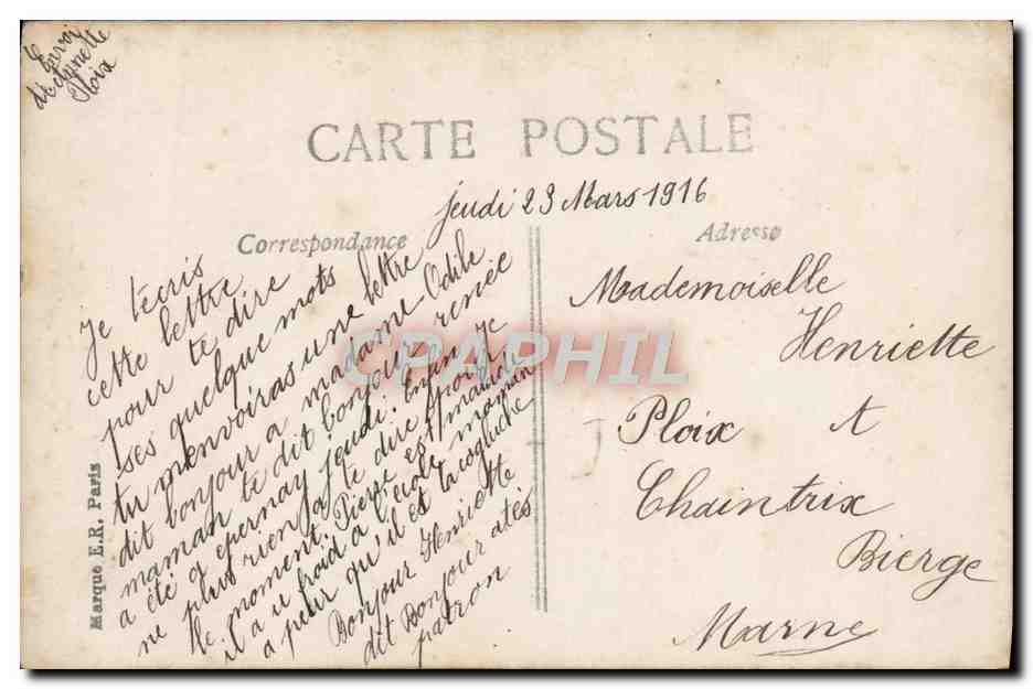 CPA Fantaisie Homme — Rückseite