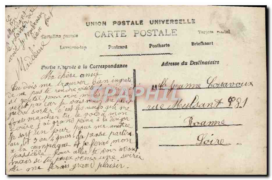 CPA Fantaisie Fleurs — Rückseite