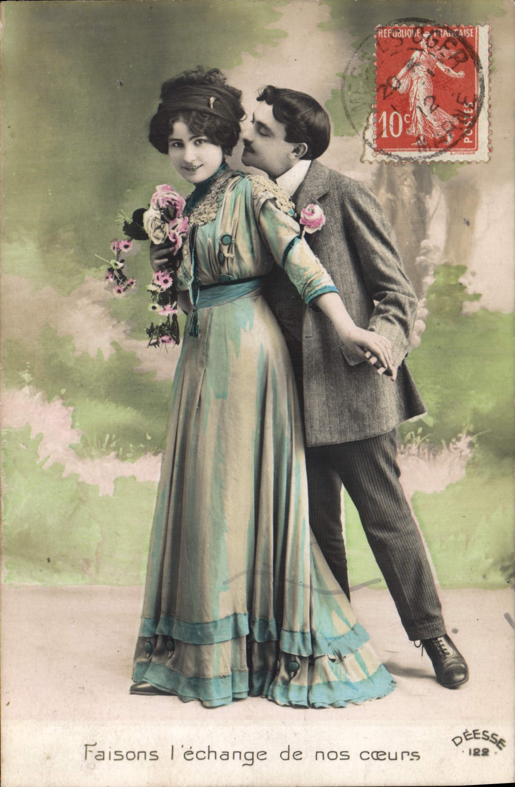 Couple amoureux — 'Faisons l'échange de nos cœurs' — Déesse 122