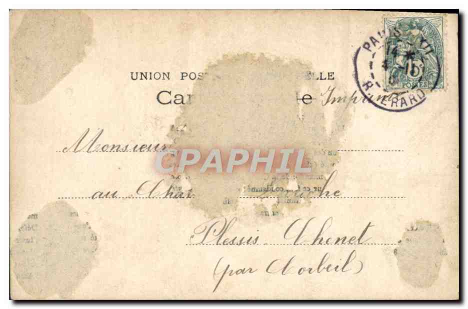 Femme avec cerises — Anniversaire — Paris, éditeur inconnu — Verso