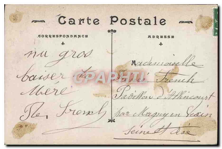 Pensée — carte postale décorative avec portraits — JAX Paris — Verso