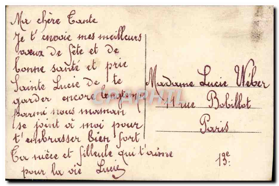 CPA Fantaisie Fleurs — Verso